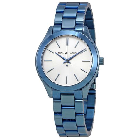 Michael Kors Slim Runway Silver Dial Cerulean